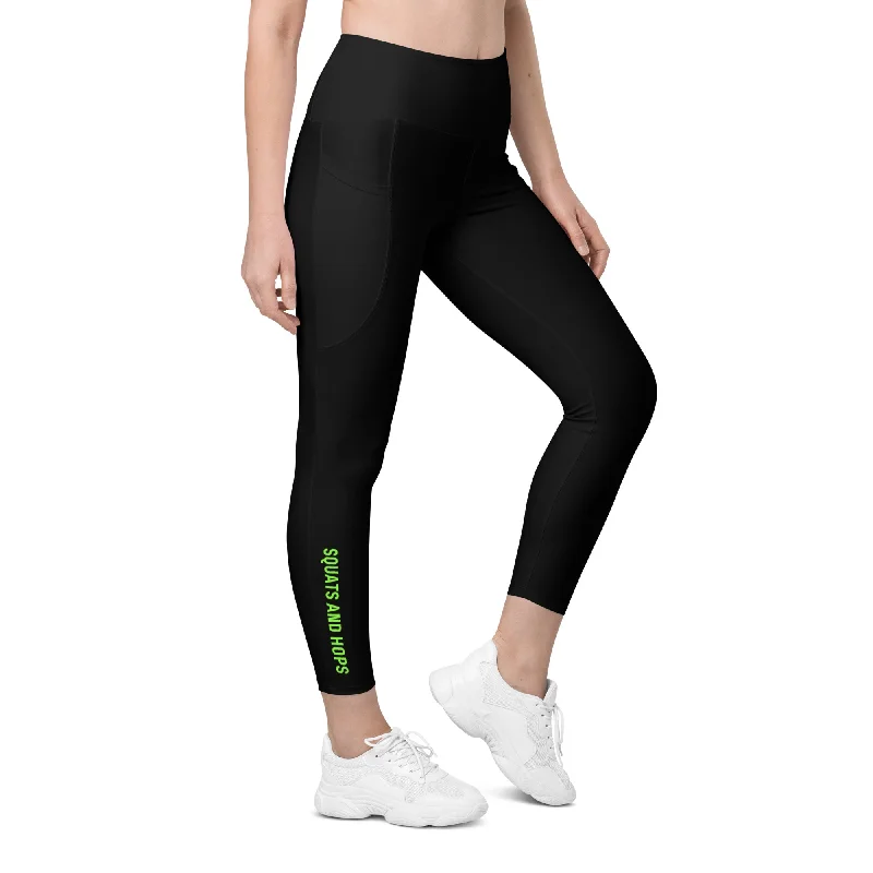 Squats and Hops Leggings Fashionable High-Rise Workout Leggings