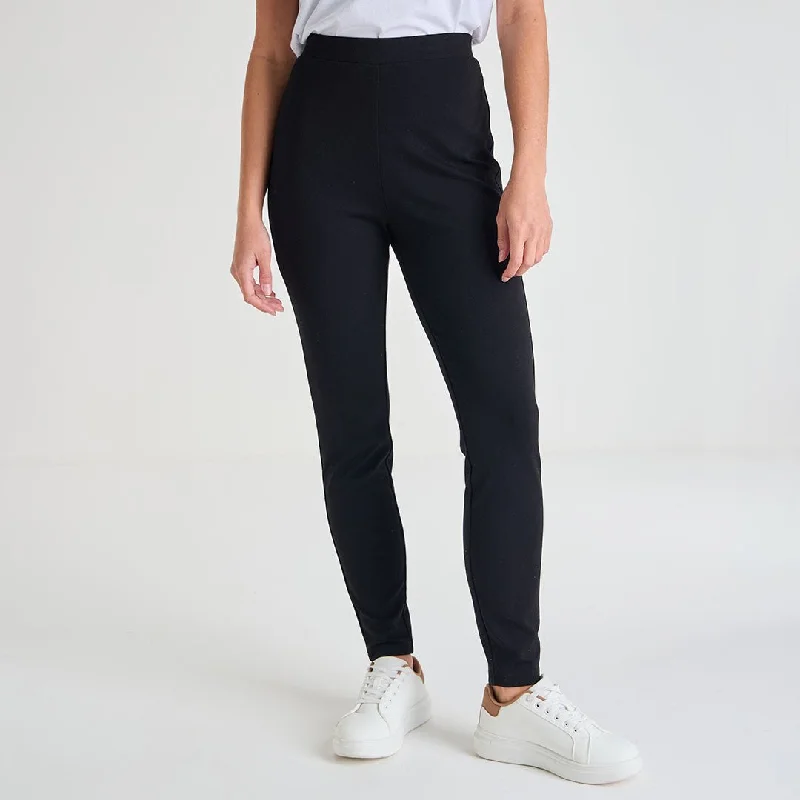 Ladies Black Ponti Trouser Trousers Culottes Wide Leg
