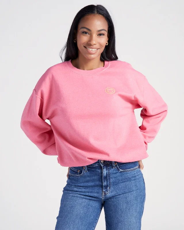 Heart Eyes Embroidered Sweatshirt Hoodie with Thumb Holes Functional Cozy