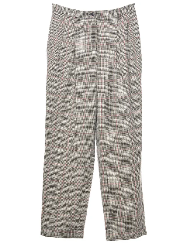 Lord and Taylor Grey Dogtooth Check Trousers - W29 L29 Trousers Wedding White
