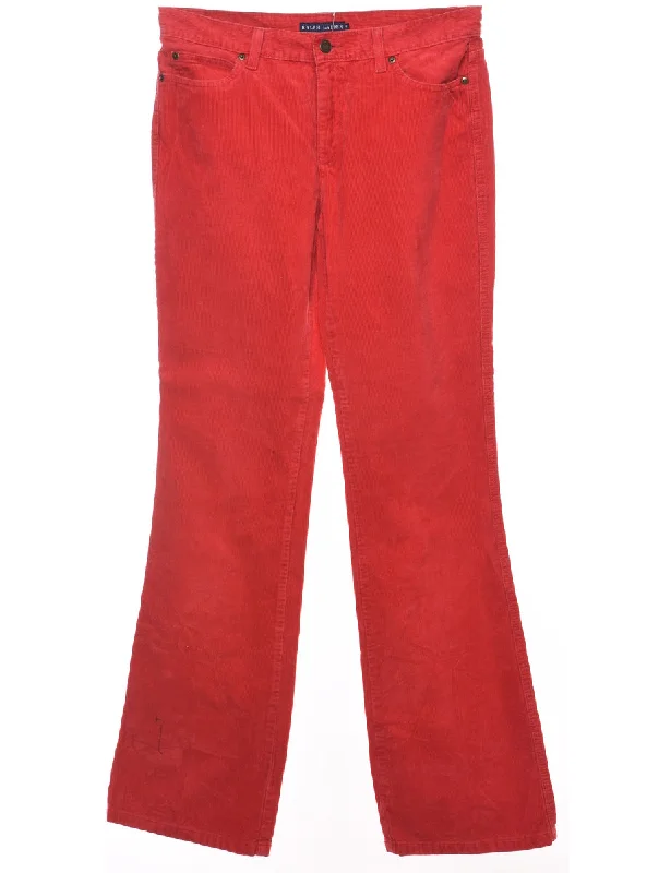 Ralph Lauren Red Straight-Fit Corduroy Trousers - W30 L34 Trousers Denim Blue