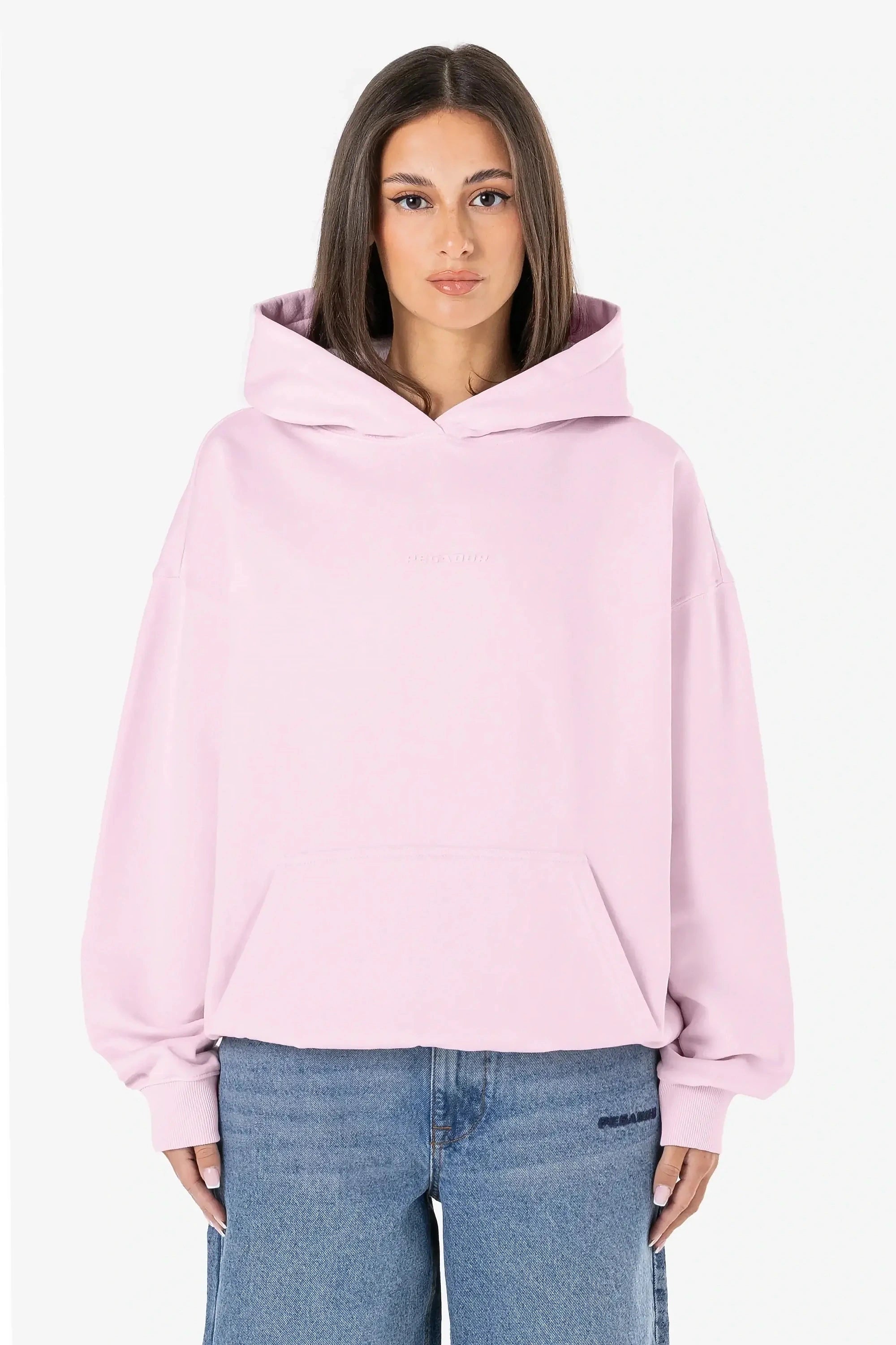 Clarita Logo Oversized Hoodie Washed Bubblegum Gum Hoodie with Drop Shoulder Relaxed Streetwear Clarita Logo Oversized Hoodie Washed Bubblegum Gum Hoodie with Drop Shoulder Relaxed Streetwear