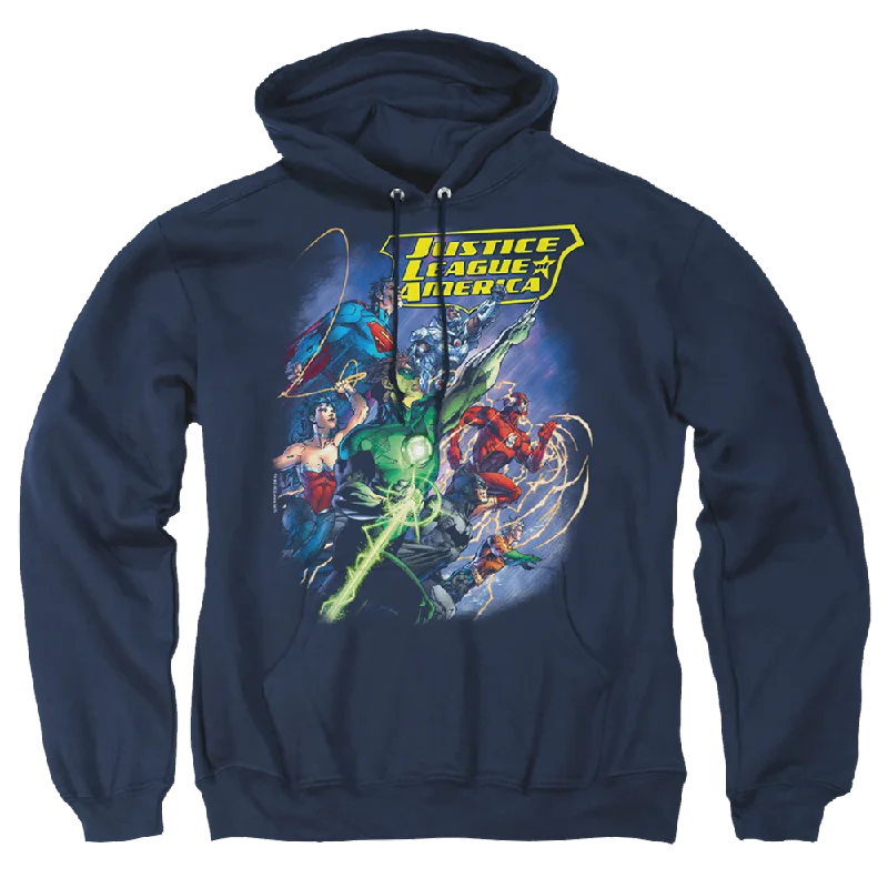 Justice League Onward Pullover Hoodie Square Neck Pullover