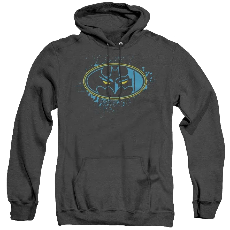 Dc Batman Eyes In The Darkness - Heather Pullover Hoodie Crew Neck Wool