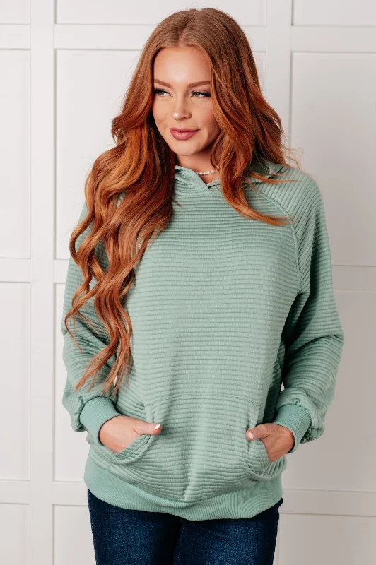 Hazel Blues® | Crosswalk Textured Hoodie in Green Hoodie with Snap Buttons Easy Quick Hazel Blues® | Crosswalk Textured Hoodie in Green Hoodie with Snap Buttons Easy Quick