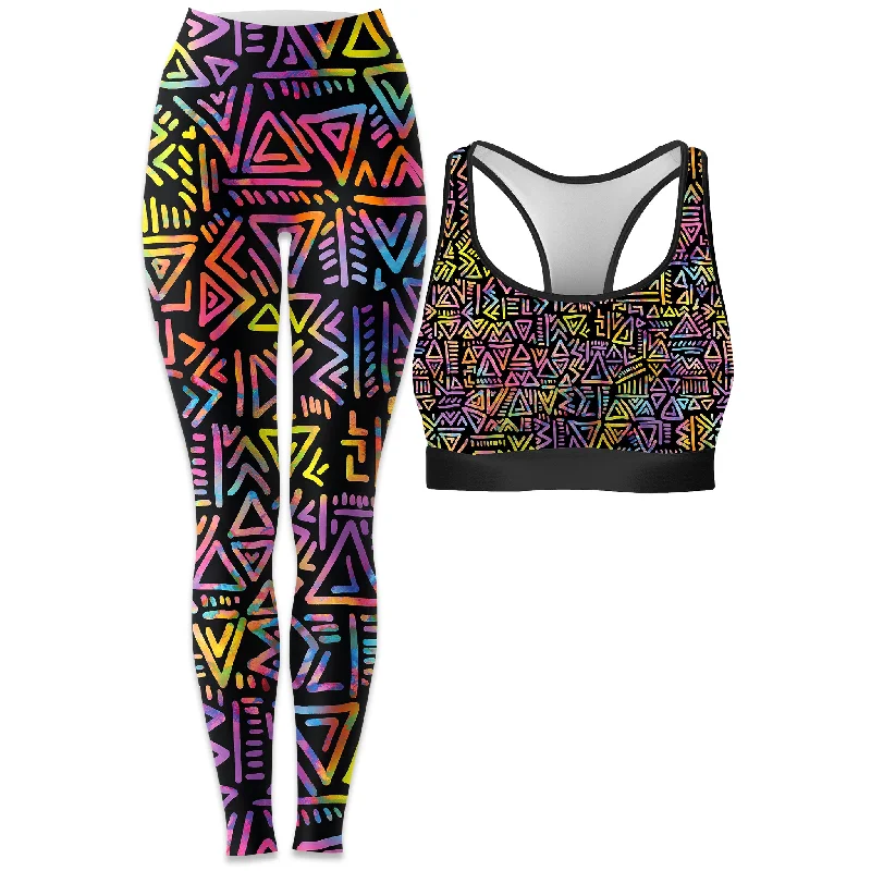 Tribe Vibe Rave Bra and Leggings Combo Chic Workout Leggings