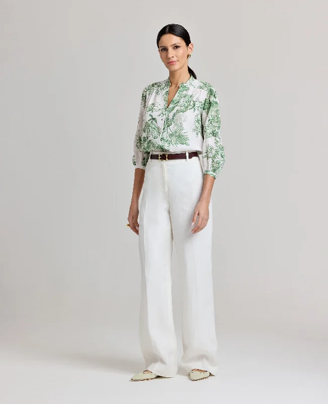 Elizabeth Linen Trousers In White Trousers stylish elegant