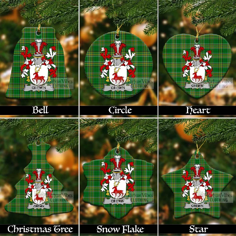 Cremin Irish Clan Tartan Christmas Ceramic Ornament with Coat of Arms Trench Wool Cashmere Cremin Irish Clan Tartan Christmas Ceramic Ornament with Coat of Arms Trench Wool Cashmere
