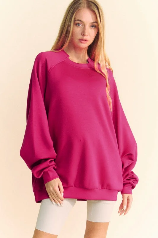 Hazel Blues® | Davi & Dani Round Neck Raglan Sleeve Sweatshirt Hoodie with Toggle Buttons Decorative Unique Hazel Blues® | Davi & Dani Round Neck Raglan Sleeve Sweatshirt Hoodie with Toggle Buttons Decorative Unique