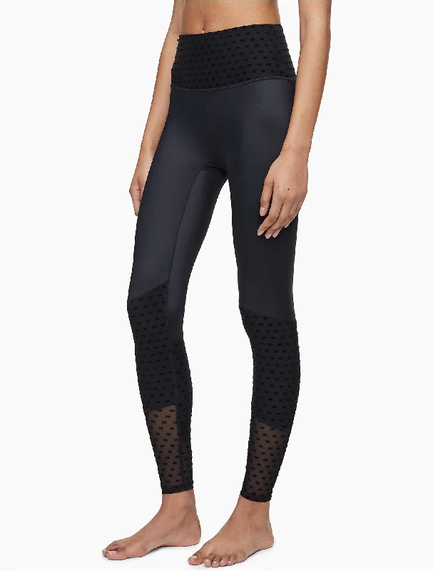 Calvin Klein Performance Logo Mesh 7/8 Leggings - Women Comfortable Yoga Tights Leggings