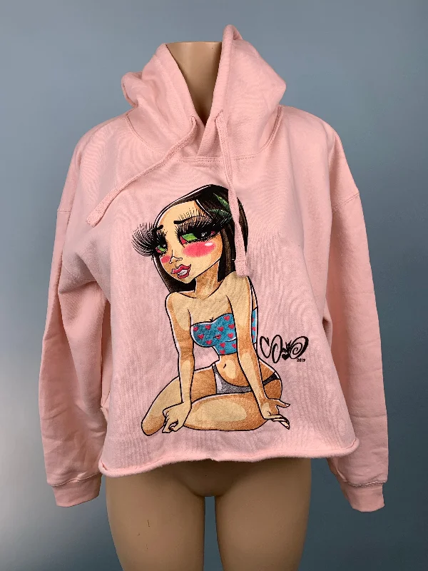 Stony CROP HOODIEs Hoodie with Elastic Waist Stretchable Comfortable