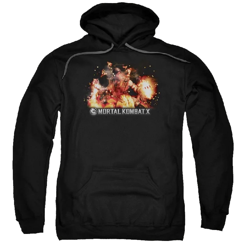 Mortal Kombat Scorpio Flames Pullover Hoodie Batwing Sleeve Top