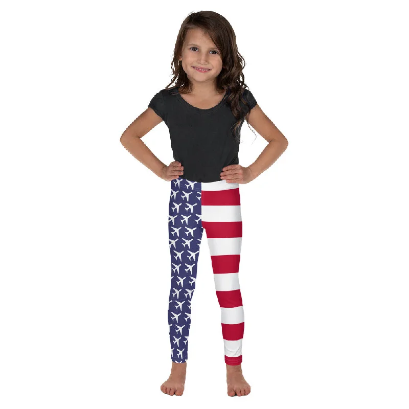 American Aviation Pride Kid's Leggings Stylish Stretch Pants Leggings