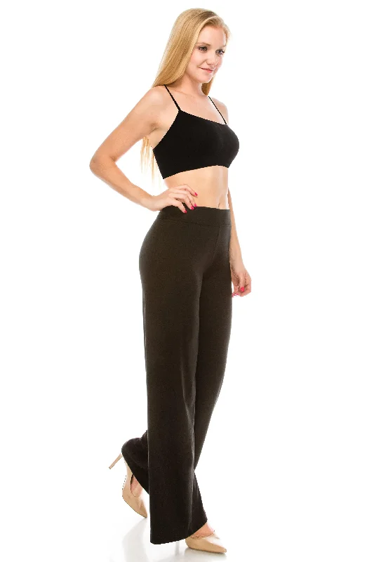 Wide Leg Palazzo Pants - High Waist Premium Soft Stretch Trousers Trousers practical easy-care Wide Leg Palazzo Pants - High Waist Premium Soft Stretch Trousers Trousers practical easy-care