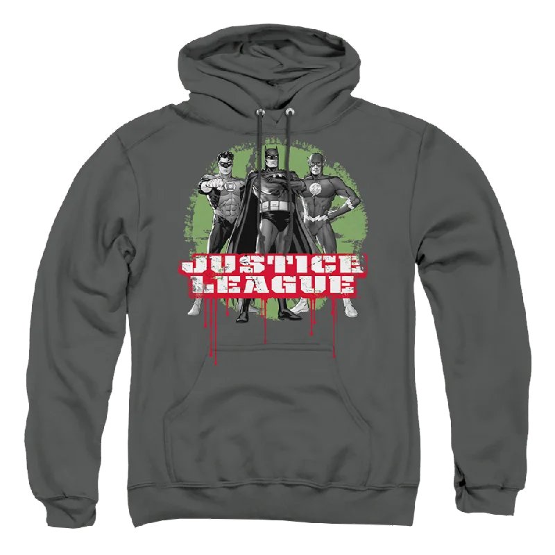 Justice League Jla Trio Pullover Hoodie Shirred Sleeve Feminine