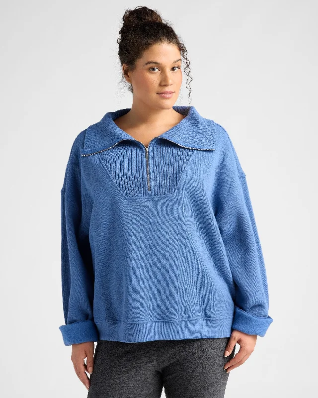 Plus Size Sonata Fleece Sweatshirt Hoodie with Lace Feminine Delicate