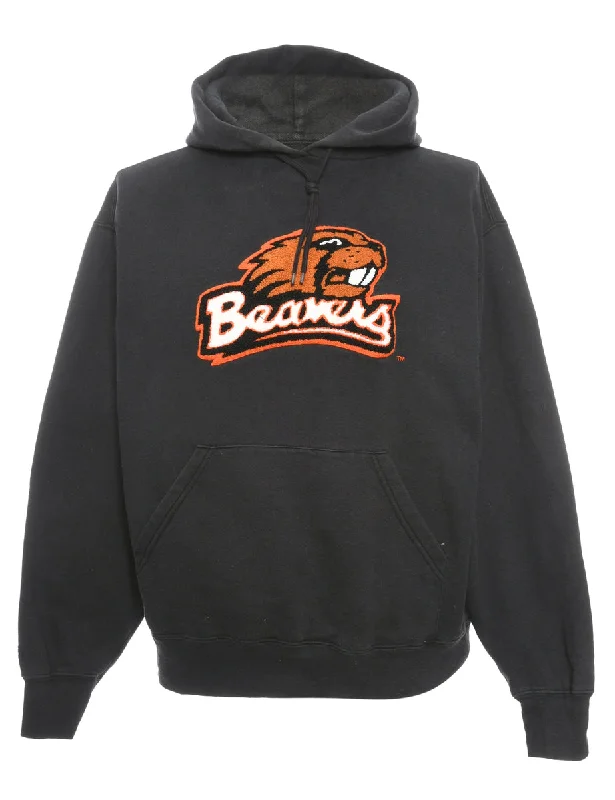 Black Jansport Hooded Sports Sweatshirt - M Hoodie with Monochrome Minimalist Simple