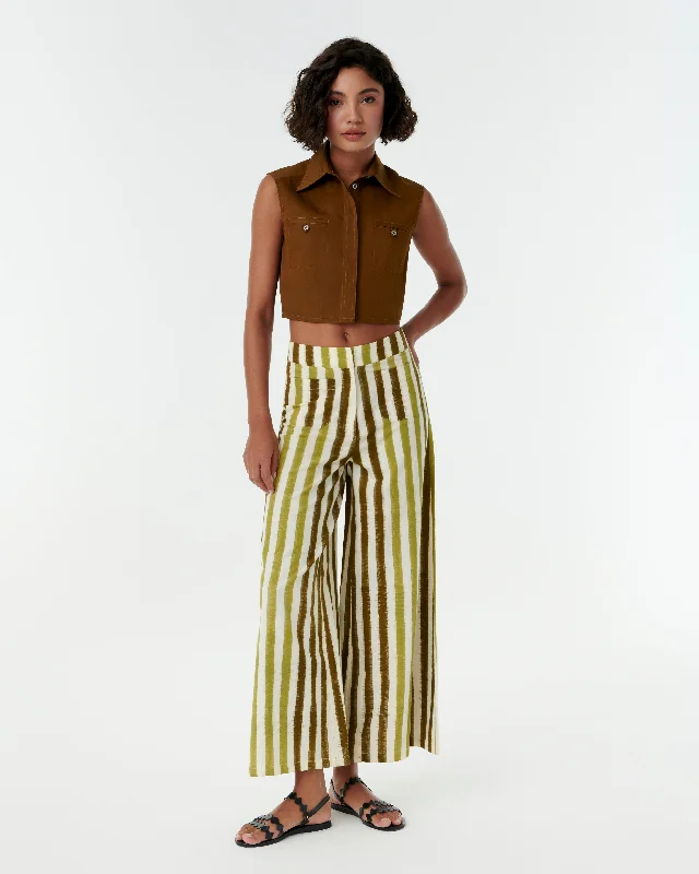 Adele Trousers in Ikat Stripes Trousers sophisticated sleek
