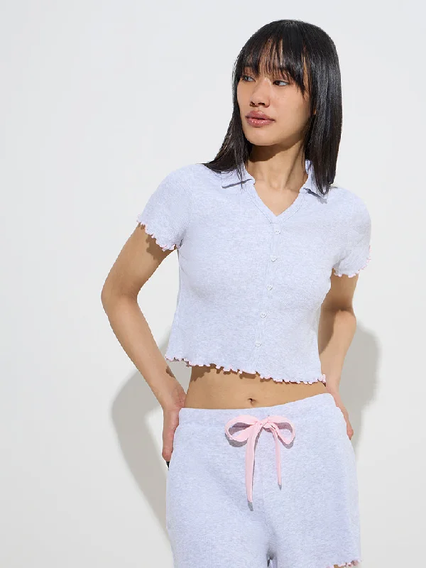 Superstar Grey Ribbed Cotton-Blend Crop Top Wool Fabric Cashmere Fabric Tweed Fabric Superstar Grey Ribbed Cotton-Blend Crop Top Wool Fabric Cashmere Fabric Tweed Fabric