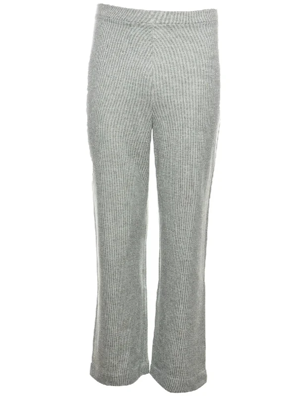 Graff Flared Leg Light Grey Trousers - W27 L29 Trousers Denim Distressed