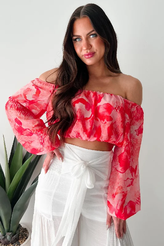 Polished To Perfection Off Shoulder Crop Top (Red Magenta) Jersey Fabric Tulle Fabric Batik Fabric Polished To Perfection Off Shoulder Crop Top (Red Magenta) Jersey Fabric Tulle Fabric Batik Fabric