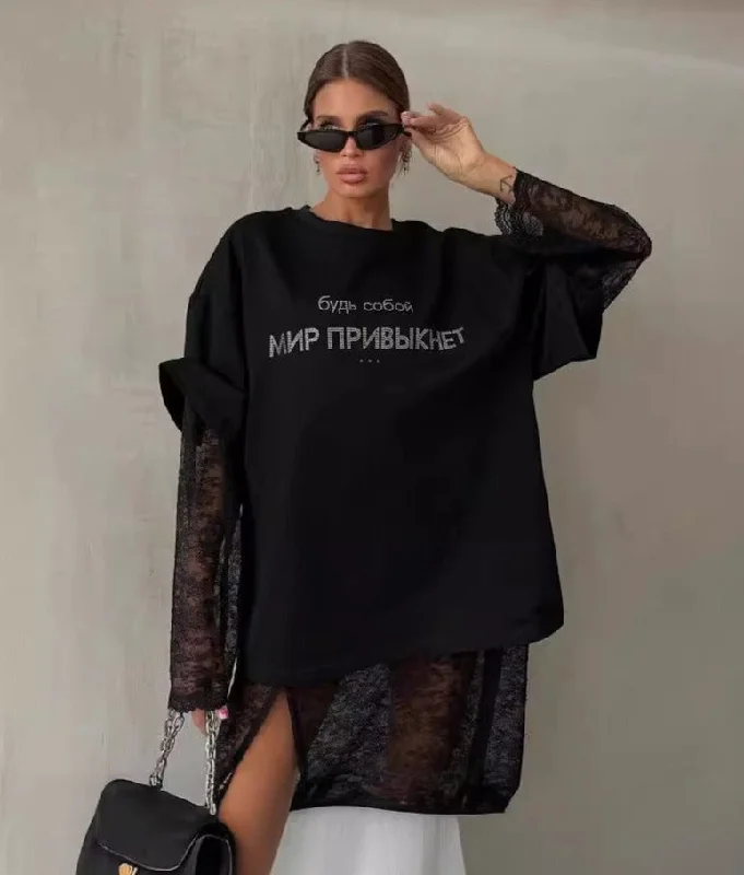 Street style sweatshirt Loose dress Hoodie with Gradient Ombre Colorful