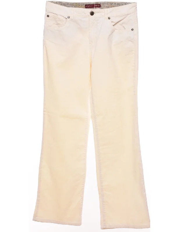 Izod Off-White Corduroy Trousers - W32 L31 Trousers Formal Black