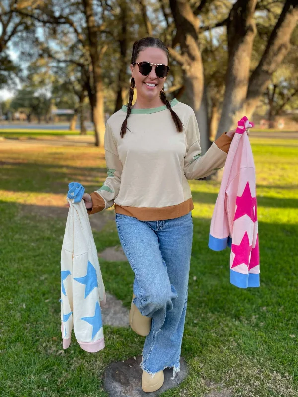 Hazel Blues® | PREORDER: Lucky Star Sweatshirt in Three Colors Hoodie with Hem Ribbing Snug Secure Hazel Blues® | PREORDER: Lucky Star Sweatshirt in Three Colors Hoodie with Hem Ribbing Snug Secure