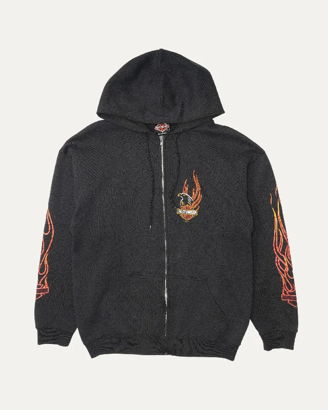 Harley Davidson Galesburg Zip Up Hoodie Hoodie with Relaxed Fit Easy Casual