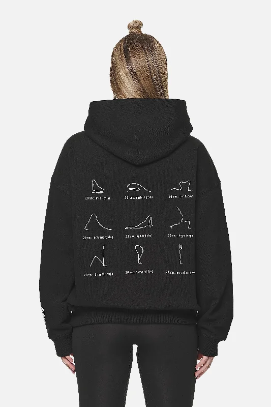 Idalia Oversized Hoodie Black Hoodie with Contrast Stitching Detailed Premium