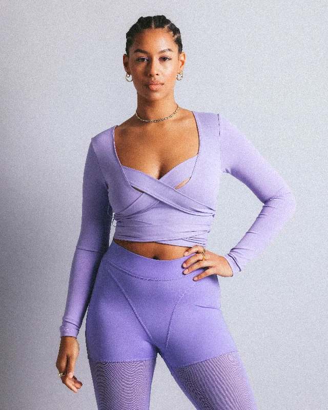 Reebok X Cardi B Women's Long Sleeve Crop Top Purple Denim Fabric Leather Fabric Suede Fabric Reebok X Cardi B Women's Long Sleeve Crop Top Purple Denim Fabric Leather Fabric Suede Fabric