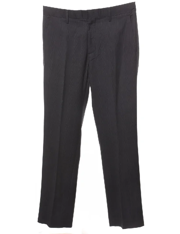 DKNY Black Striped Trousers - W33 L30 Trousers luxurious high-end