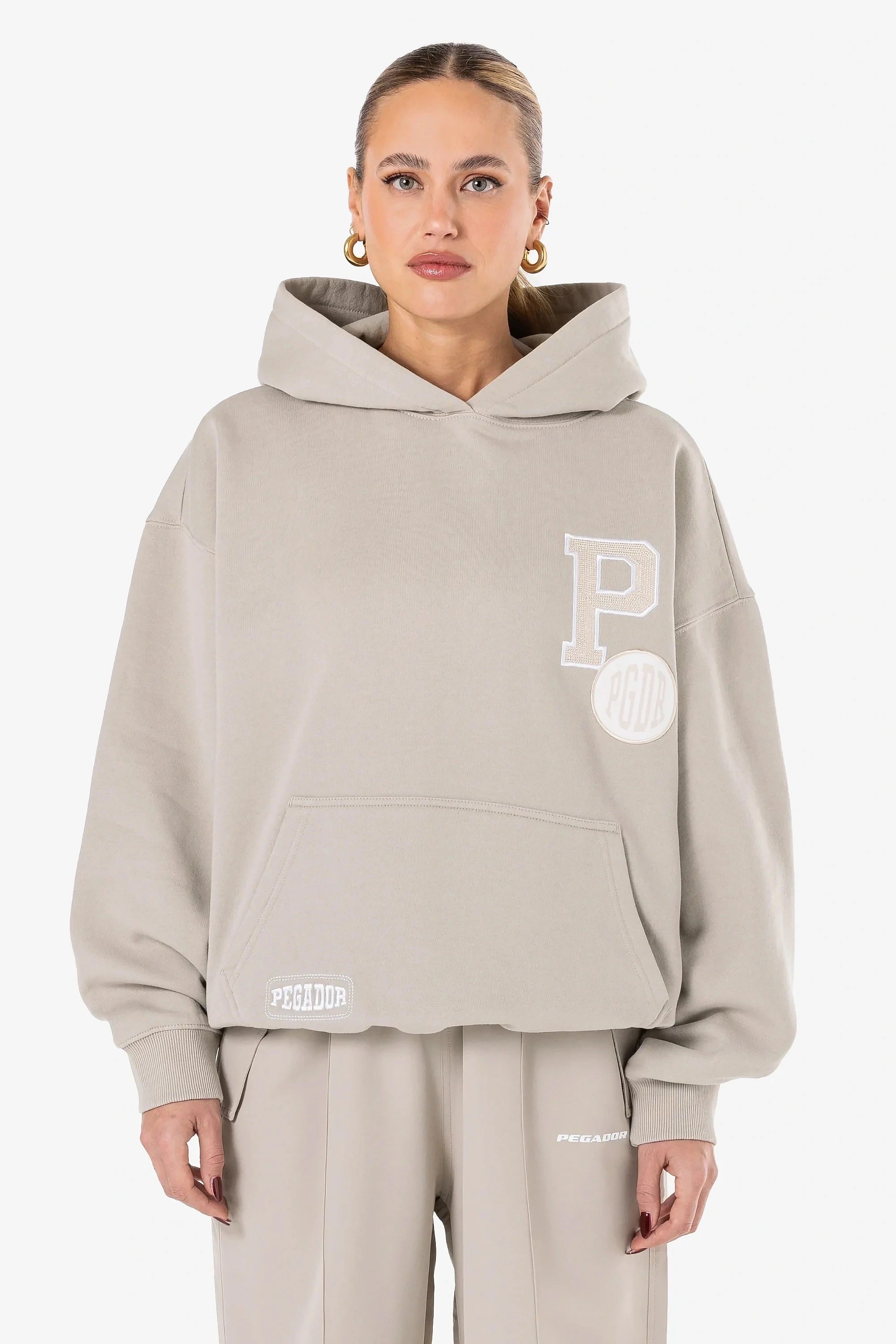 Debbie Oversized Hoodie Washed Dark Stone Hoodie with Distressed Vintage Worn