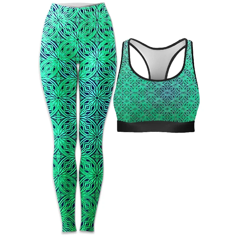 Psy Moski Foam Rave Bra and Leggings Combo Cozy Full-Length Workout Leggings