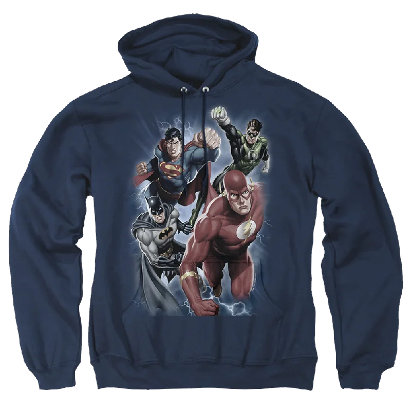 Justice League Storm Chasers Pullover Hoodie Deep Neck Pullover