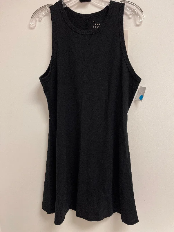 Dress Casual Midi By A New Day In Black, Size: L Comfortable Fit-and-Flare Midi Dress Dress Casual Midi By A New Day In Black, Size: L Comfortable Fit-and-Flare Midi Dress
