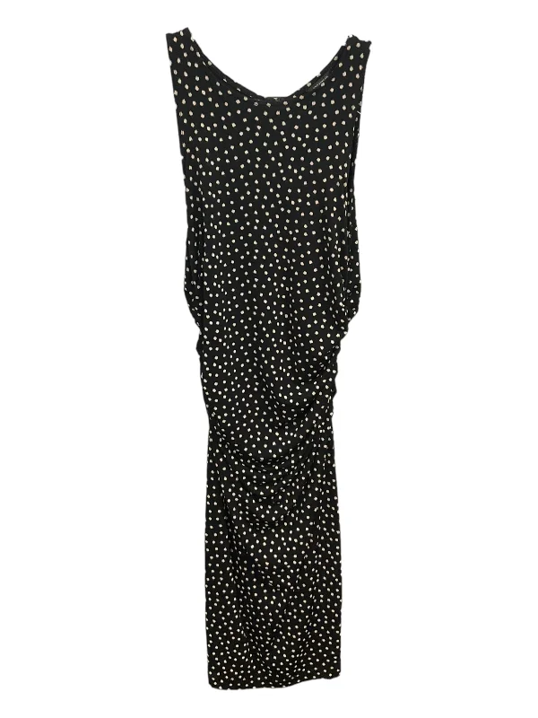 Dress Casual Midi By Ann Taylor In Polkadot Pattern, Size: Xs Elegant Sleeveless Midi Dress