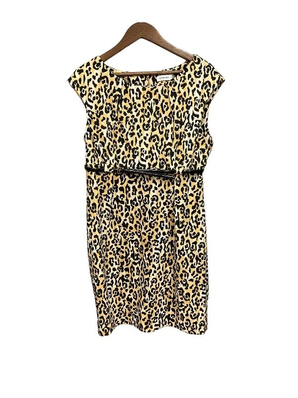 Dress Casual Midi By Calvin Klein In Animal Print, Size: Xl Stylish Tiered Midi Dress Dress Casual Midi By Calvin Klein In Animal Print, Size: Xl Stylish Tiered Midi Dress