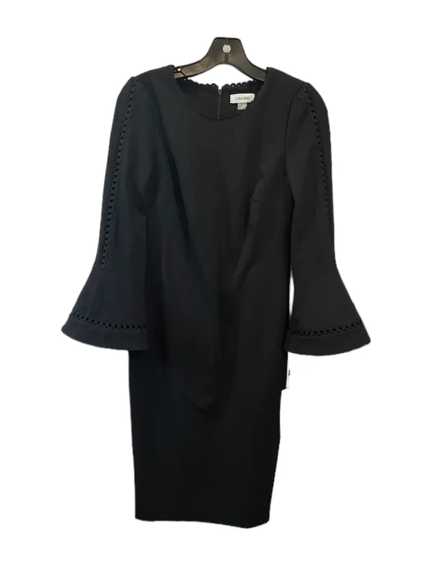 Dress Casual Midi By Calvin Klein In Black, Size: S Comfortable Ribbed Midi Dress