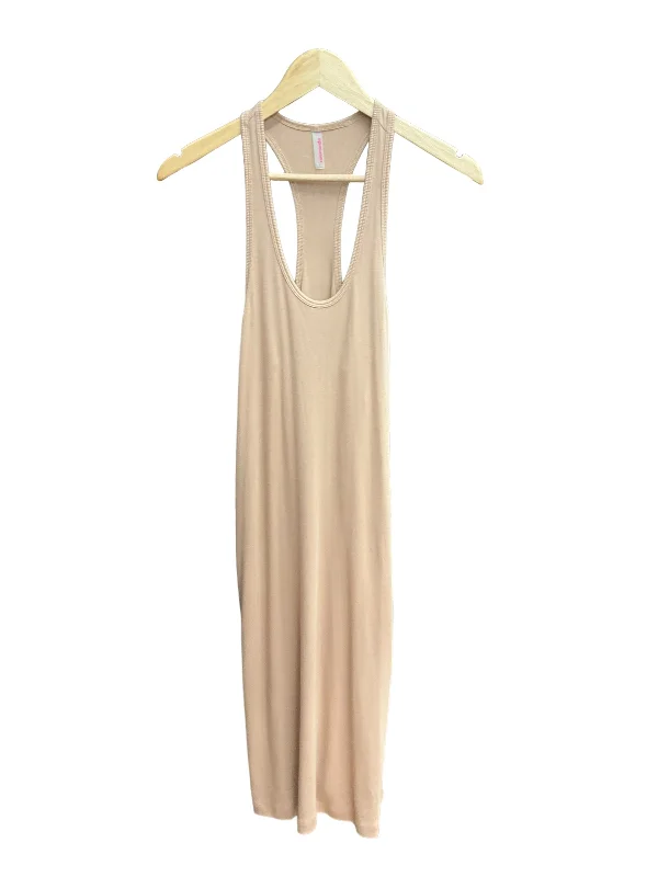 Dress Casual Midi By Commando In Beige, Size: L Elegant Faux Wrap Midi Dress