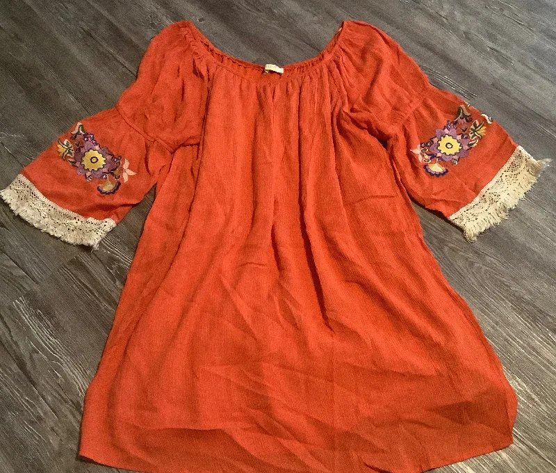 Dress Casual Midi By Entro In Orange, Size: M Trendy Knit Midi Dress
