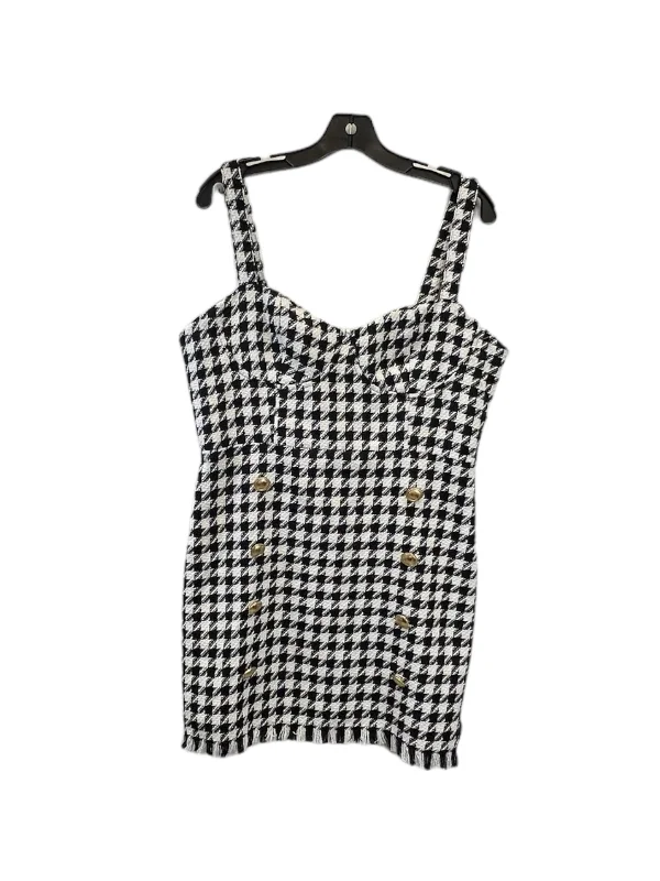 Dress Casual Midi By Forever 21 In Black Cream, Size: L Fashionable Shift Midi Dress Dress Casual Midi By Forever 21 In Black Cream, Size: L Fashionable Shift Midi Dress