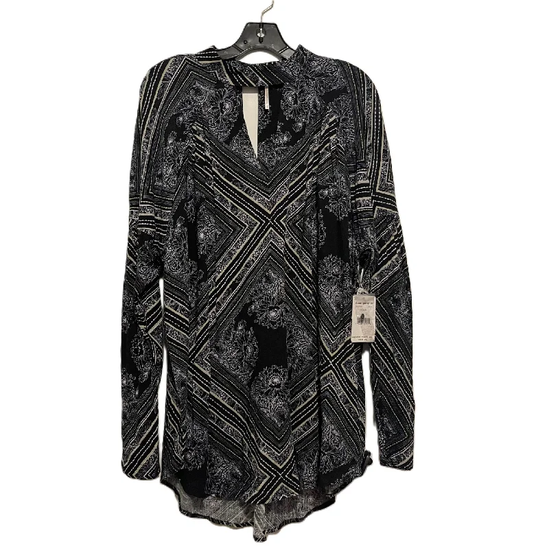 Dress Casual Midi By Free People In Black, Size: L Stylish Long Sleeve Floral Midi Dress Dress Casual Midi By Free People In Black, Size: L Stylish Long Sleeve Floral Midi Dress