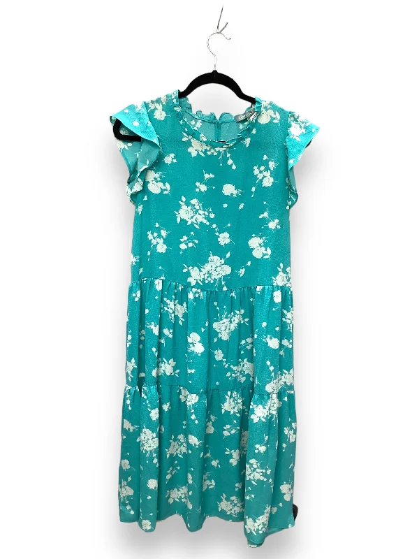 Dress Casual Midi By Good Luck Gem In Blue & White, Size: M Comfortable Empire Waist Midi Dress Dress Casual Midi By Good Luck Gem In Blue & White, Size: M Comfortable Empire Waist Midi Dress