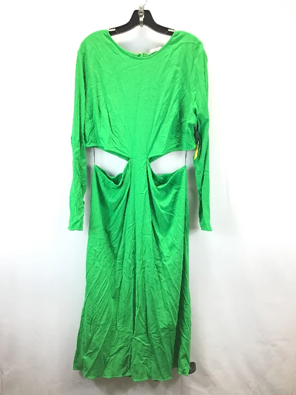 Dress Casual Midi By H&m In Green, Size: Xl Comfortable Stretch Midi Dress