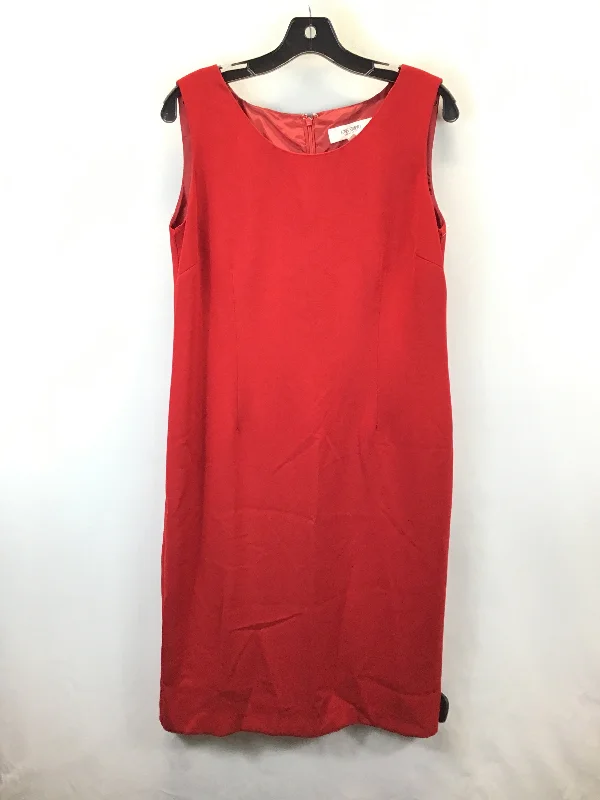 Dress Casual Midi By Jones Studio In Red, Size: 14 Trendy Knit Midi Dress