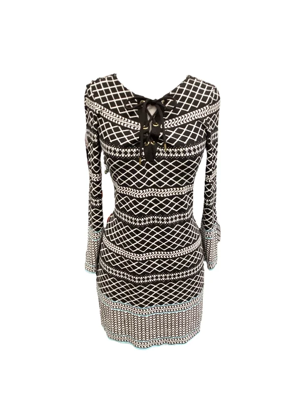 Dress Casual Midi By Kaari Blue In Black & White, Size: S Comfortable Geometric Print Midi Dress Dress Casual Midi By Kaari Blue In Black & White, Size: S Comfortable Geometric Print Midi Dress