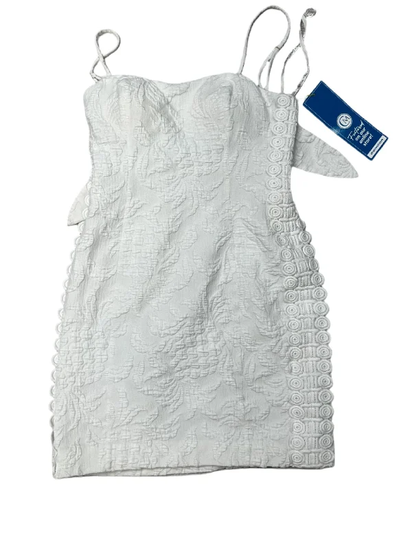 Dress Casual Midi By Lilly Pulitzer In White, Size: Xs Comfortable Draped Midi Dress Dress Casual Midi By Lilly Pulitzer In White, Size: Xs Comfortable Draped Midi Dress