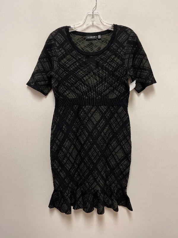 Dress Casual Midi By Nina Leonard In Black & Green, Size: S Trendy Ruched Side Midi Dress Dress Casual Midi By Nina Leonard In Black & Green, Size: S Trendy Ruched Side Midi Dress