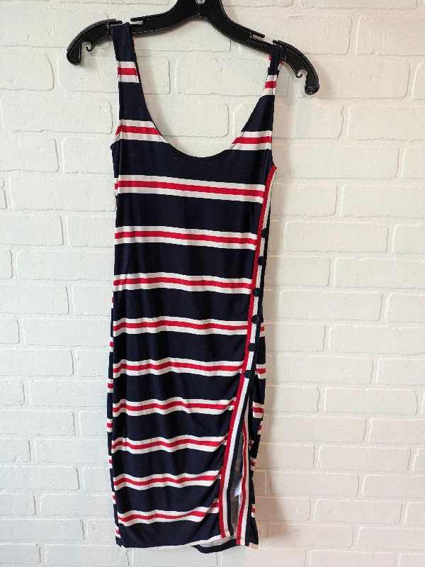 Dress Casual Midi By Rd Style In Blue Red & White, Size: S Comfortable Geometric Print Midi Dress Dress Casual Midi By Rd Style In Blue Red & White, Size: S Comfortable Geometric Print Midi Dress